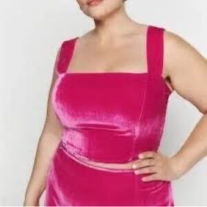 Reformation Giulia Pink Velvet Fabric